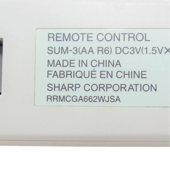 Sharp RRMCGA662WJSA Factory Original Projector Remote PG-F317X, PG-F255W - Picture 5 of 7